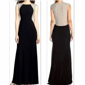 Black & silver Beaded Formal Dress | Size 4 | Prom, Evening, Wedding Guest Gown